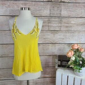 Free‎ People Embellished Knit Lace Tank Small